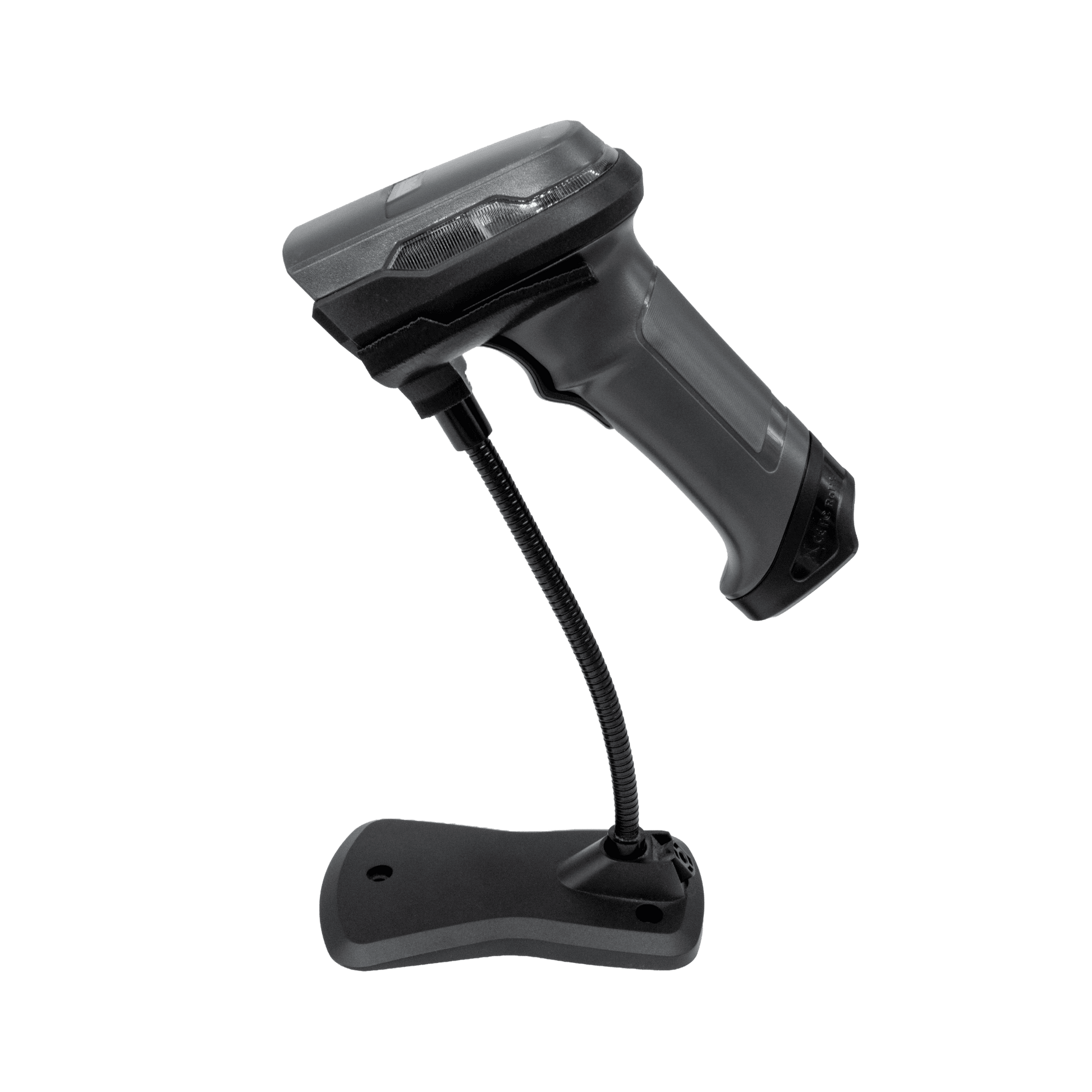 Albasca Ray Barcode-Scanner auf Tischständer mit flexiblem Schwanenhals – Halterung für freihändige Scans, schwarz.